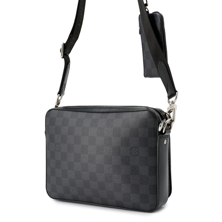 ルイヴィトン LOUIS VUITTON トリオメッセンジャー ショルダーバッグ ダミエ グラフィット N58040 ブラック RFID アニマル メンズ【中古】 LOUIS VUITTON（ルイ・ヴィトン） トリオメッセンジャー ショルダー