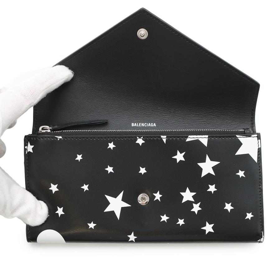美品✨BALENCIAGAバレンシアガ長財布ペーパーコンチネンタル黒499207 バレンシアガ 長財布 ペーパー スター プリント 499207 BALENCIAGA 黒