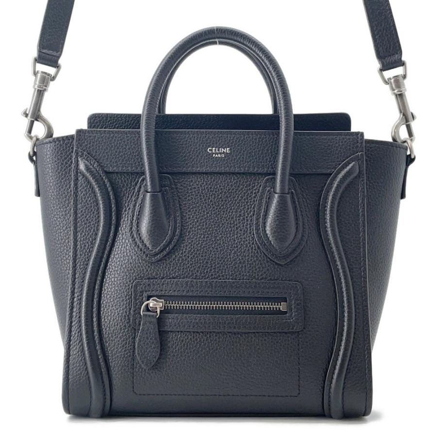 スタッズ ブラック パーティーバッグ セリーヌ ハンドバッグ ラゲージ ナノショッパー 189243 CELINE バッグ
