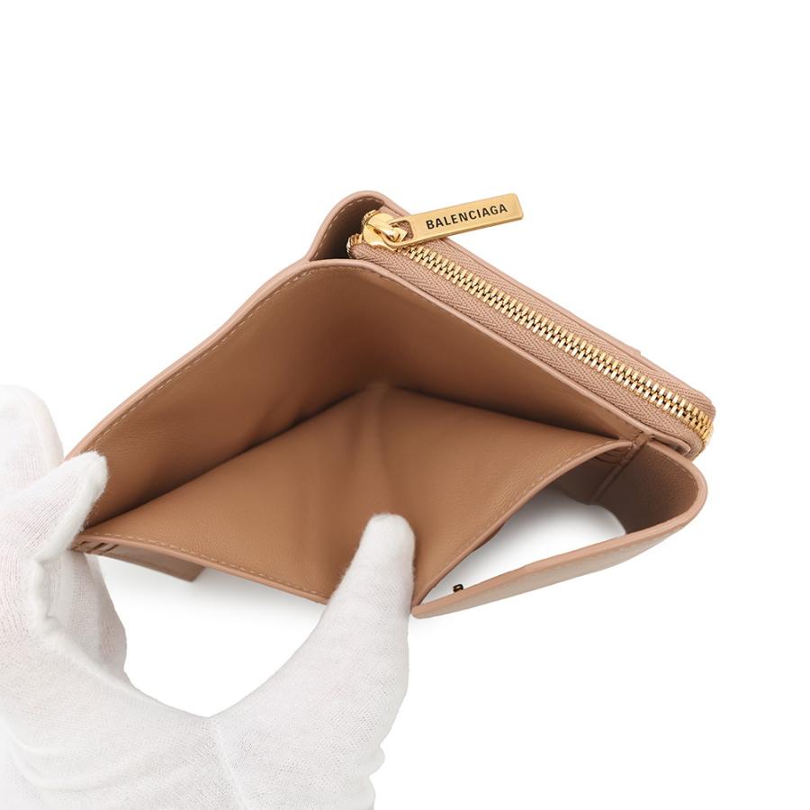 美品　バレンシアガ　ブラウン 三つ折り財布 未使用 バレンシアガ 三つ折り財布 ENVELOPE コンパクトウォレット スムース