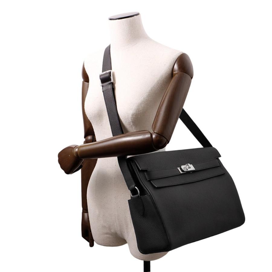 エルメス ケリーメッセンジャーGM ブラック/シルバー金具 トゴ W刻印