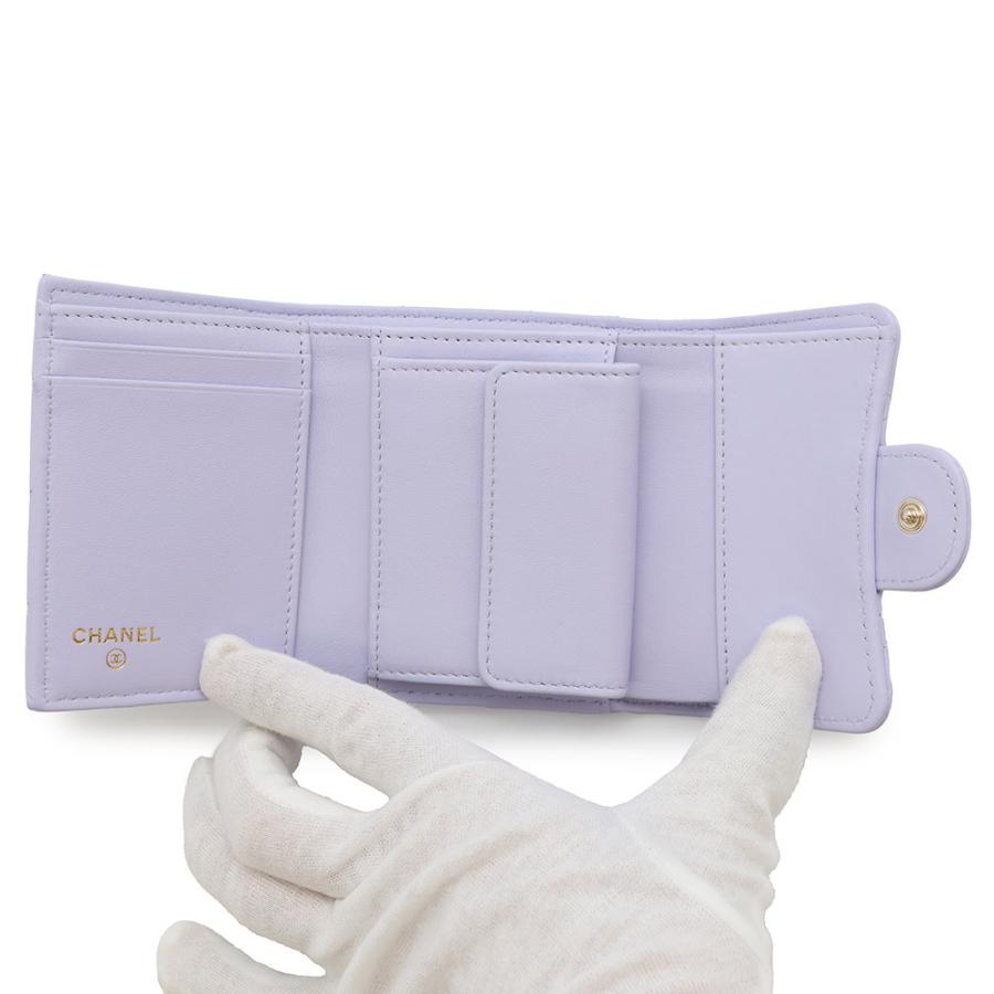 シャネル 三つ折り財布 マトラッセ ココマーク クラシック スモール  