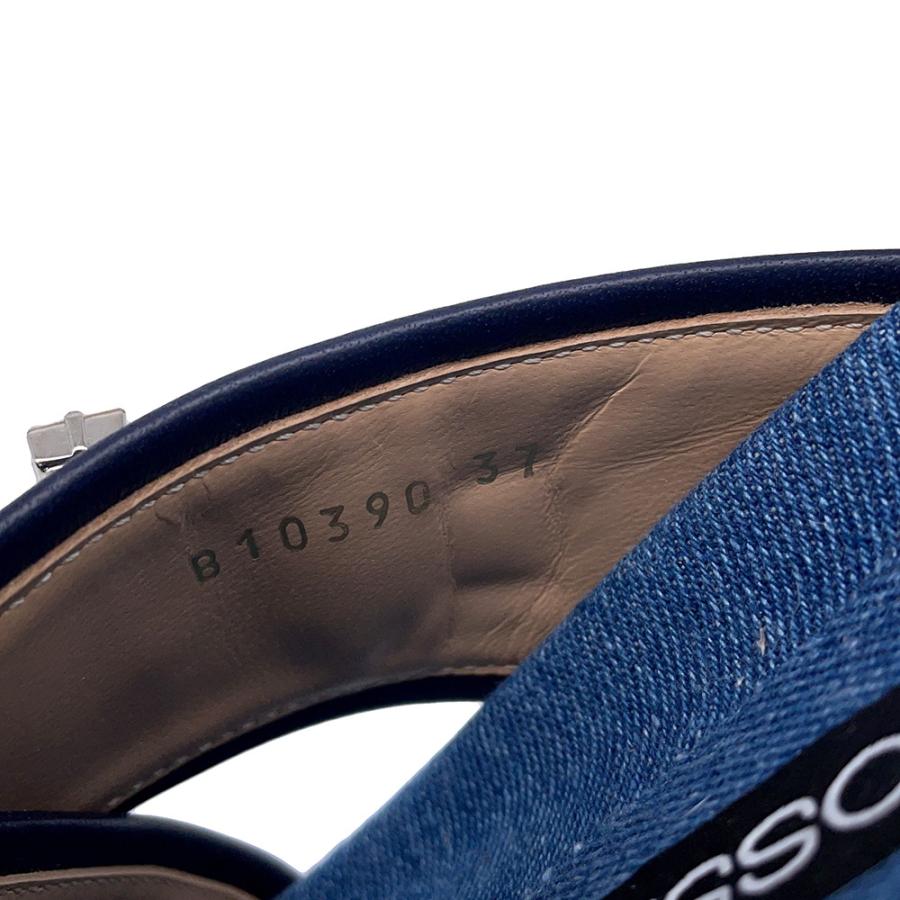 セルジオ ロッシ サンダル SR TWENTY BUCKLE フラット デニム B10390