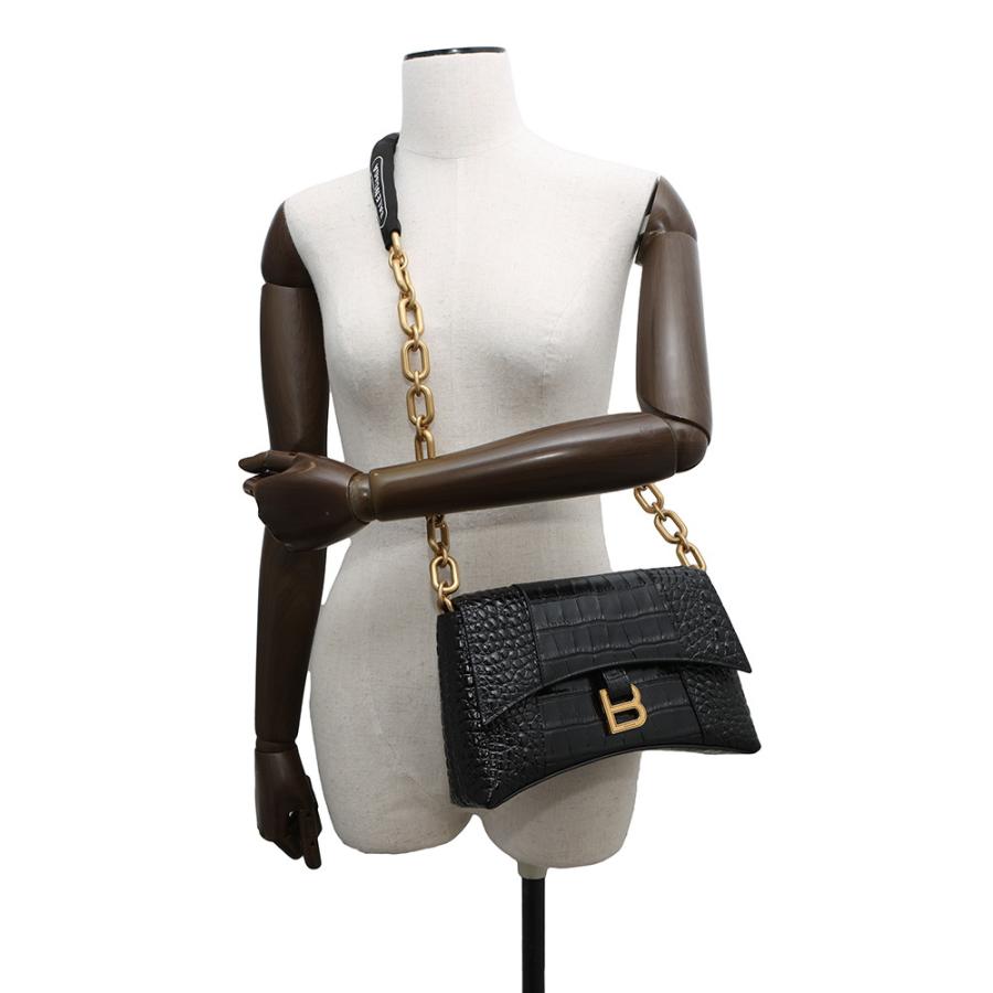 希少美品BALENCIAGAダウンタウンクロコ型押し本革ショルダーチェーンバッグ BALENCIAGA（バレンシアガ） ショルダーバッグ DOWNTOWN XS