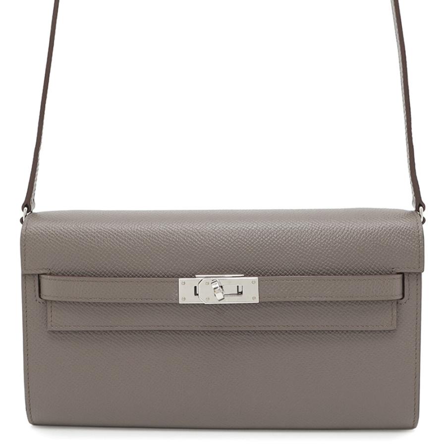 エルメス ケリーウォレット ロング トゥーゴー エタン/シルバー金具