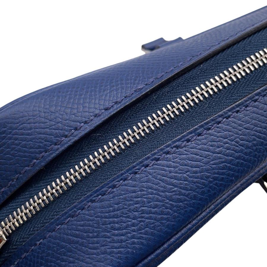 エルメス ハンドバッグ プリュム エラン28 ネイビー/シルバー金具