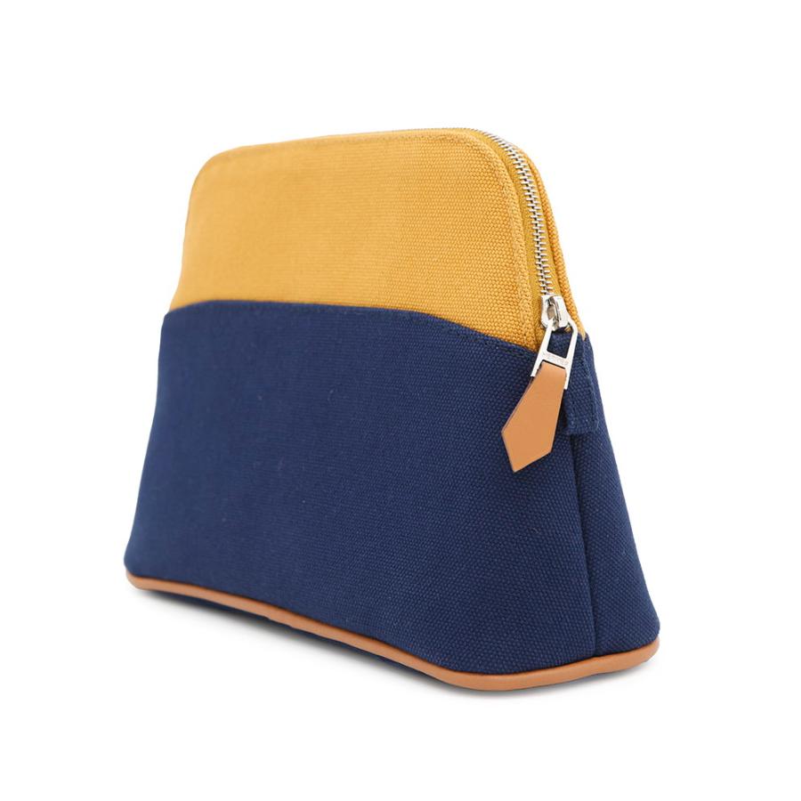 エルメス HERMES ボリードポーチ MM Hロゴ 化粧ポーチ ネイビー HERMES