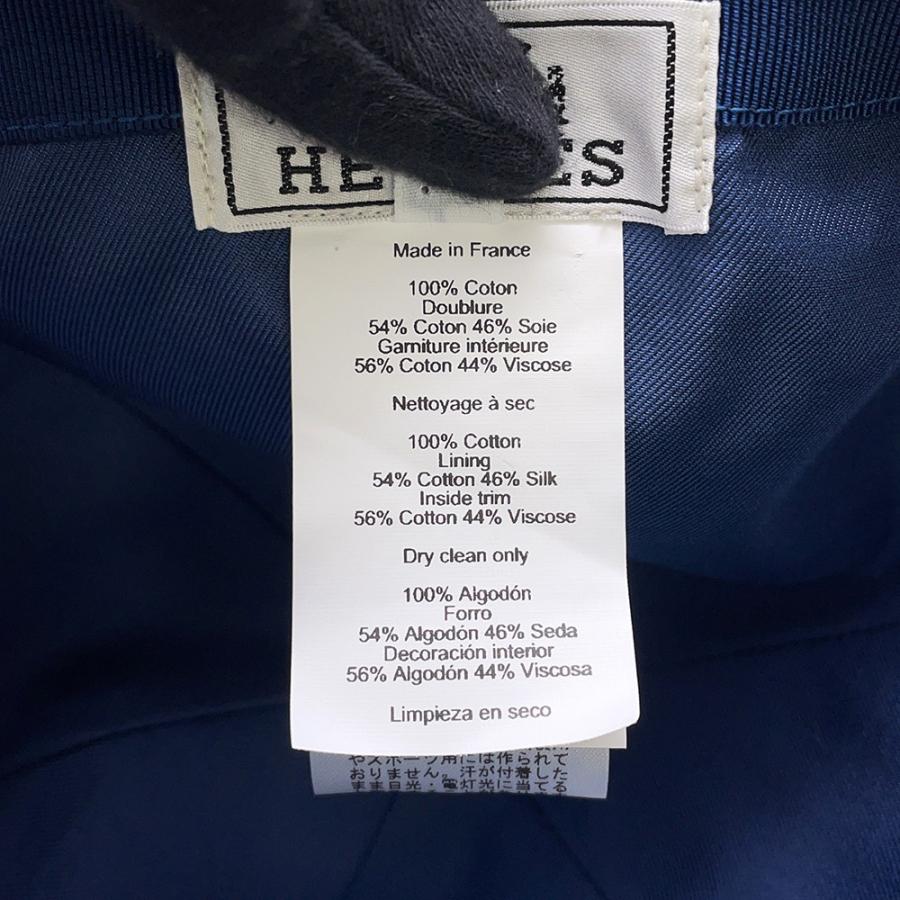 エルメス HERMES キャップ 帽子 57 デニム 美品