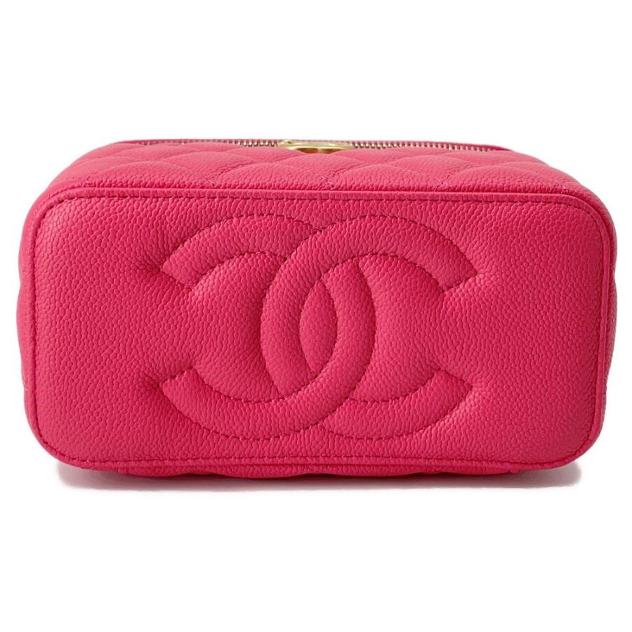 新品同様 シャネル CHANEL マトラッセ バニティ チェーン ショルダー バッグ キャビアスキン ピンク AP3204 ゴールド 金具 Vanity 90284991 マトラッセ バニティ バニティバッグ チェーンショルダーバッグ