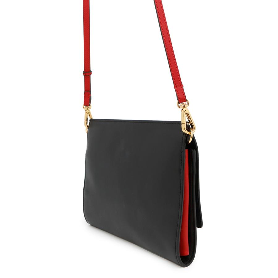 MARNI 黒×赤 レザー ショルダーバッグ 