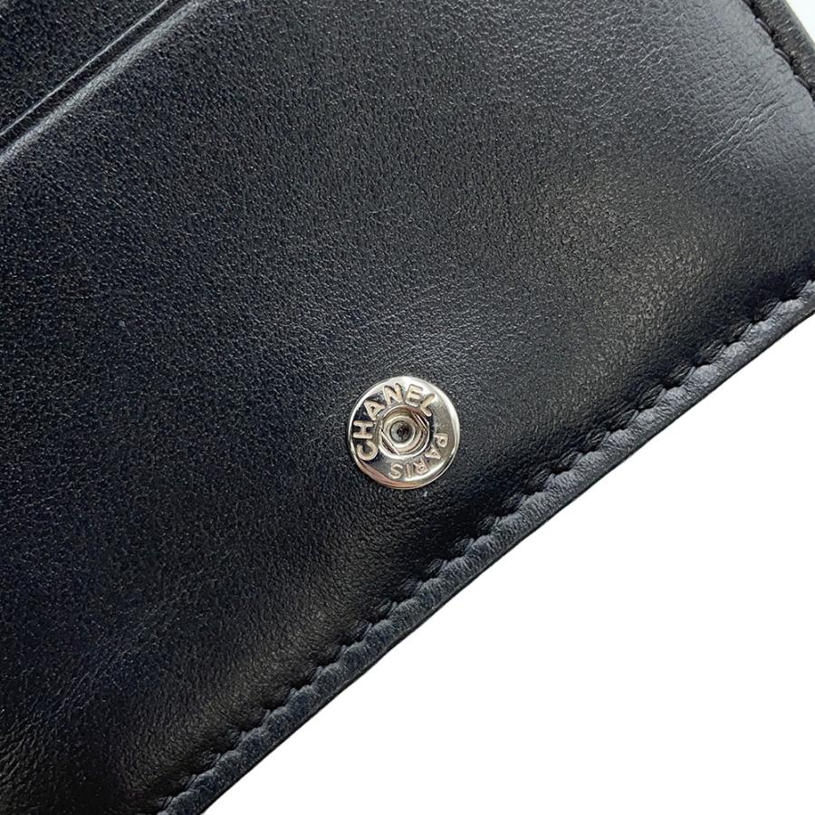 シャネル 二つ折り財布 ココマーク マトラッセ スモールウォレット