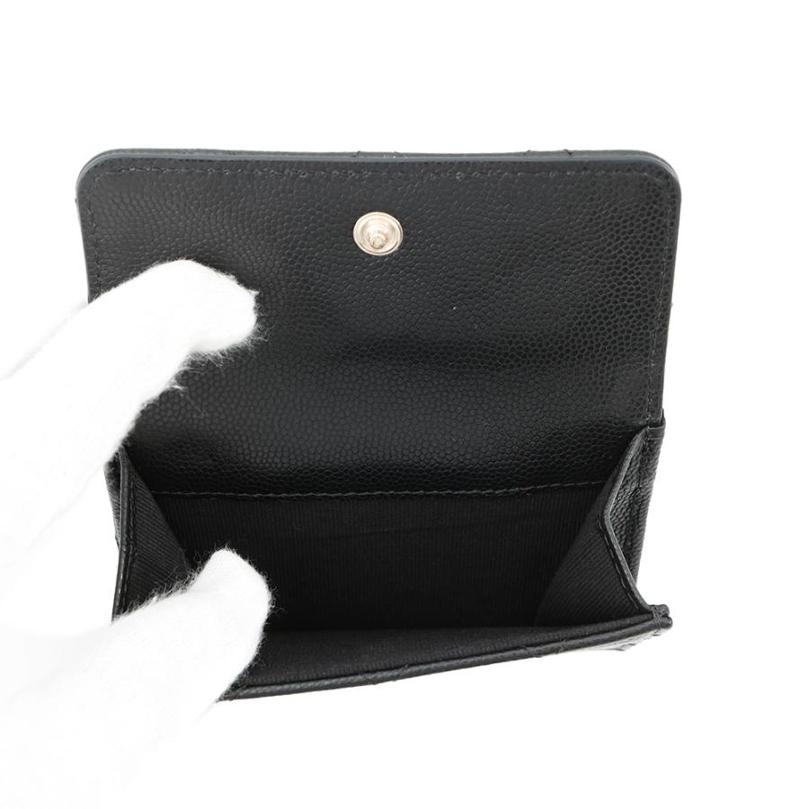 シャネル 三つ折り財布 マトラッセ ココマーク スモール フラップ