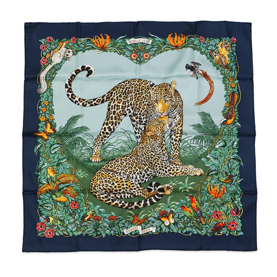 エルメス スカーフ カレ90 ジャングル・ラブ JUNGLE LOVE HERMES