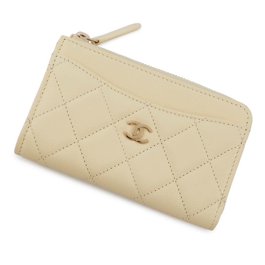 CHANELシャネル ケース小銭入れマトラッセ ココマーク ベージュ ☆シャネル コインケース マトラッセ ココマーク キャビアスキン