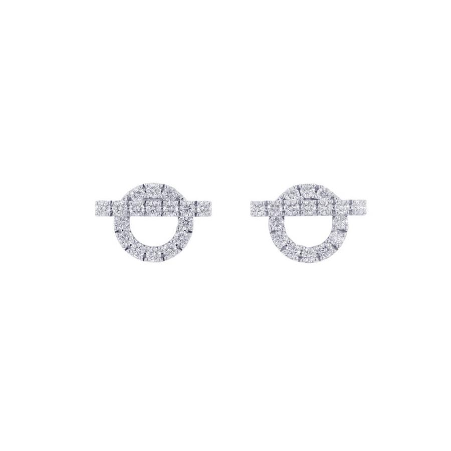 エルメス ピアス フィネス ダイヤモンド 34P 計0.92ct K18WGホワイト 