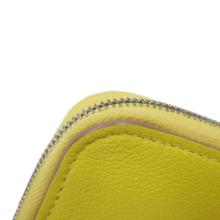 エルメス 長財布 アザップロング シルクイン ライム/シルバー金具  
