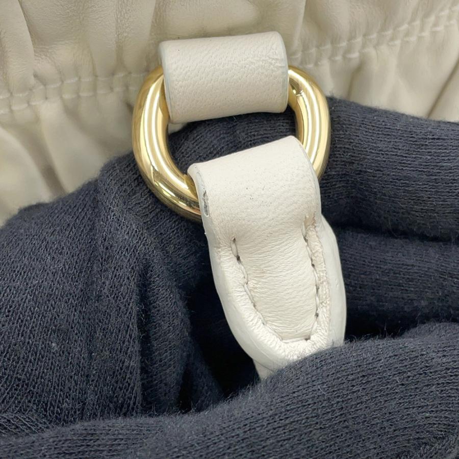 プラダ ハンドバッグ ギャザー レザー 1BA172 PRADA 2way 白 【安心 