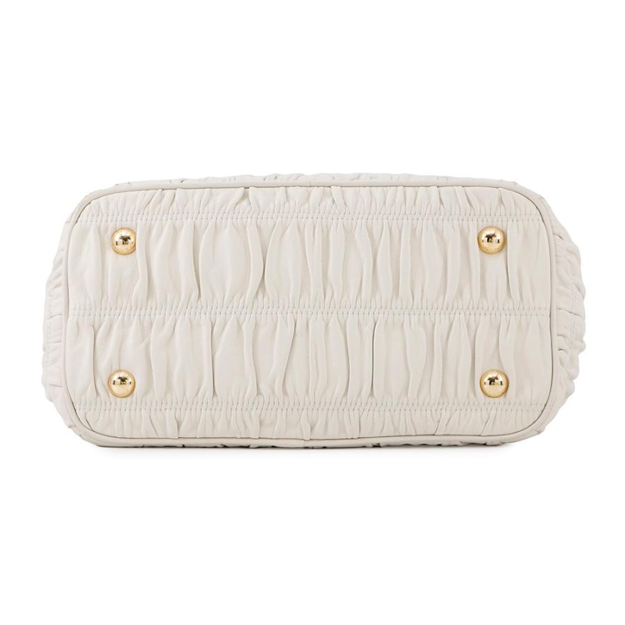プラダ ハンドバッグ ギャザー レザー 1BA172 PRADA 2way 白 【安心