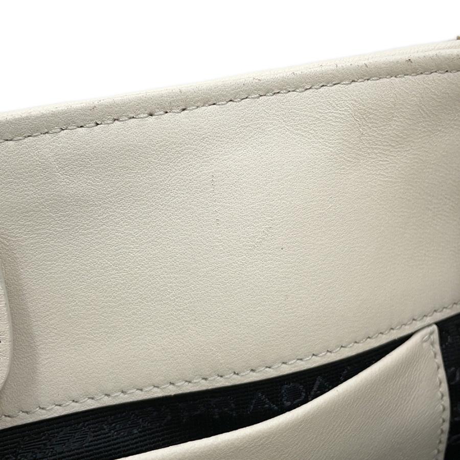 プラダ ハンドバッグ ギャザー レザー 1BA172 PRADA 2way 白 【安心