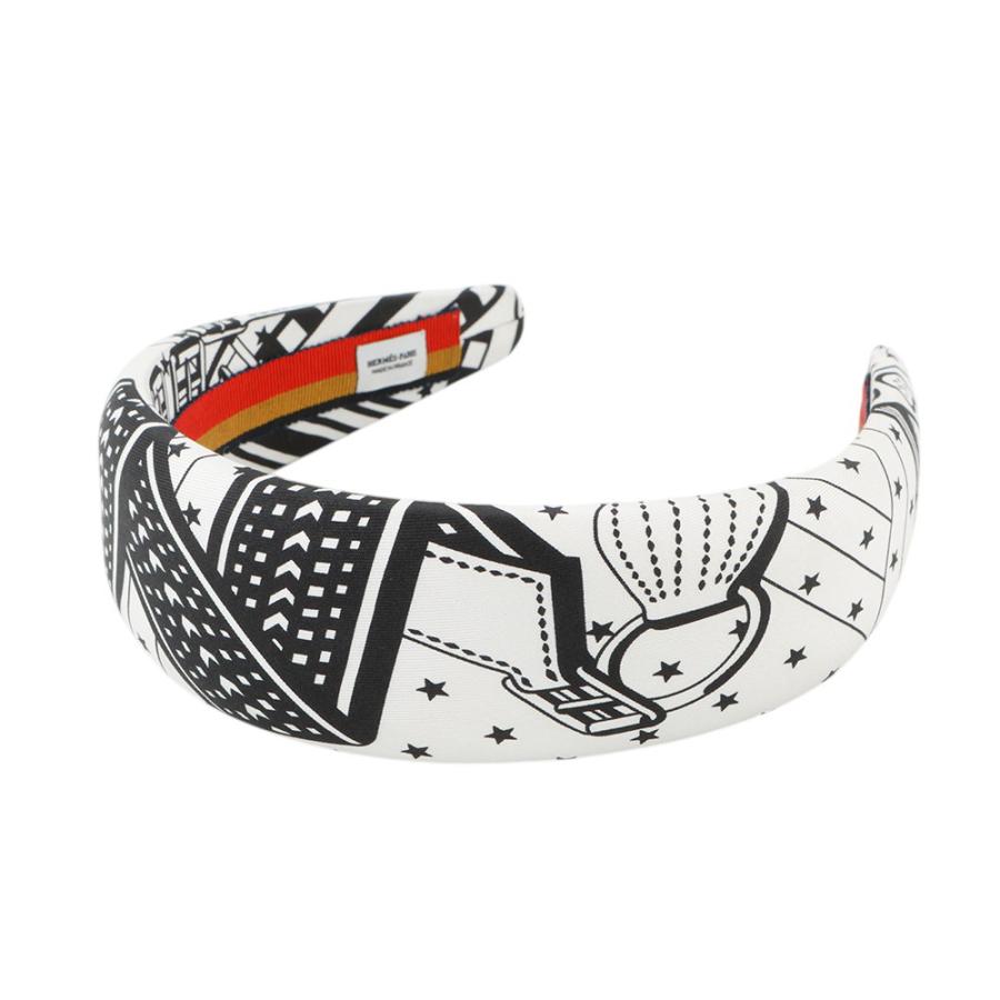 エルメス カチューシャ ジナ ジグザグ シルク HERMES ヘア