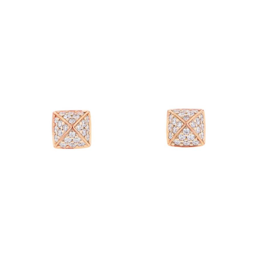 エルメス ピアス クルー・ドゥ・H ダイヤモンド 48P 計0.2ct K18PG