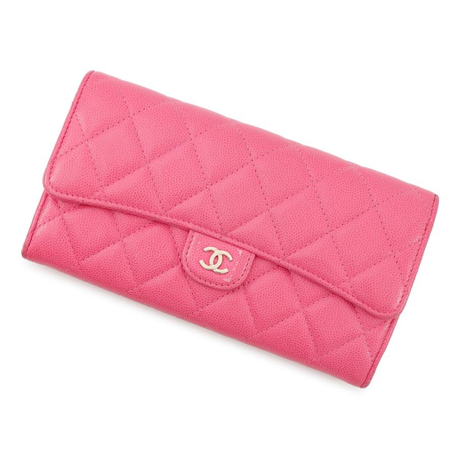 CHANEL(シャネル) 長財布 - ピンク ココマーク キャビアスキン