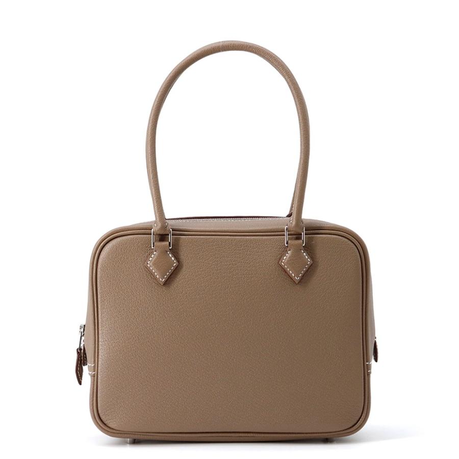 エルメス ハンドバッグ プリュム ミニ エトゥープ/シルバー金具