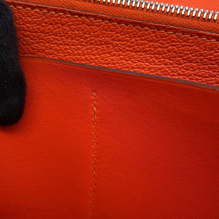エルメス 長財布 ケリーウォレット ロング オレンジ/シルバー金具