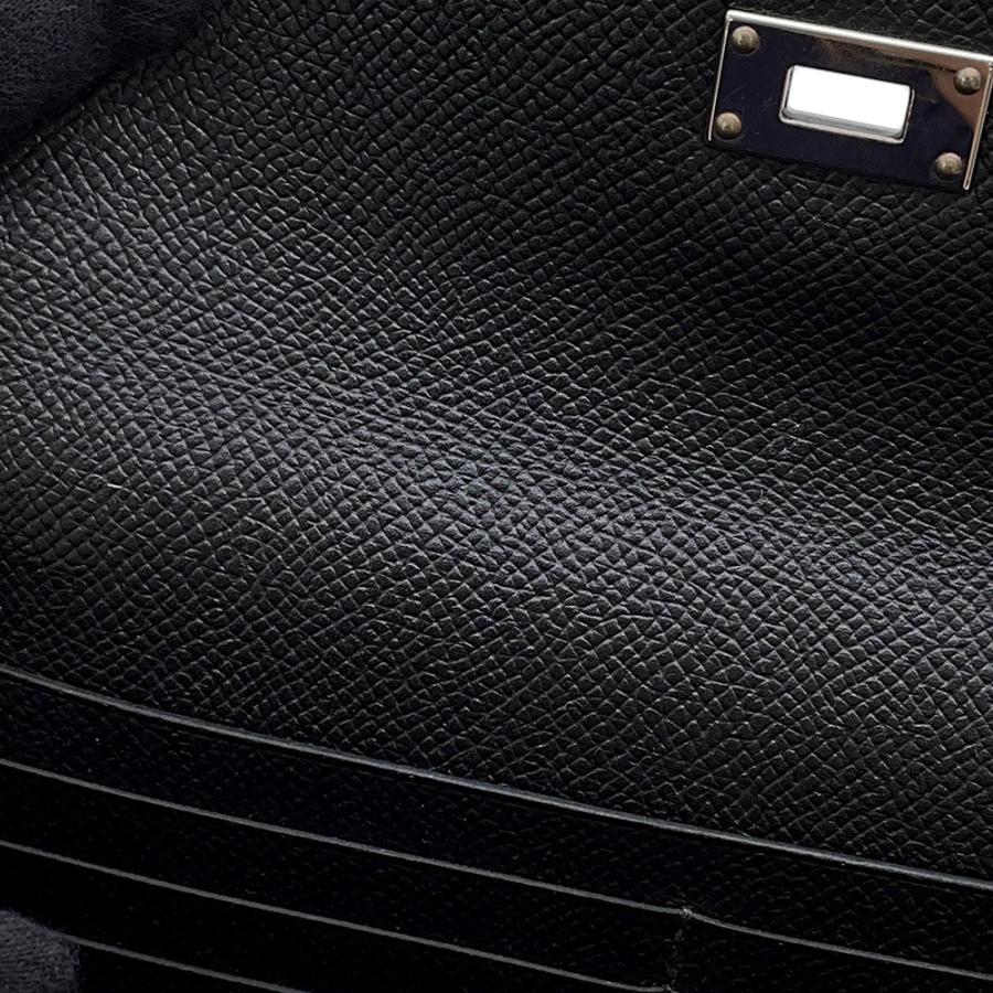 エルメス 長財布 ケリーウォレット ロング ブラック/ゴールド金具