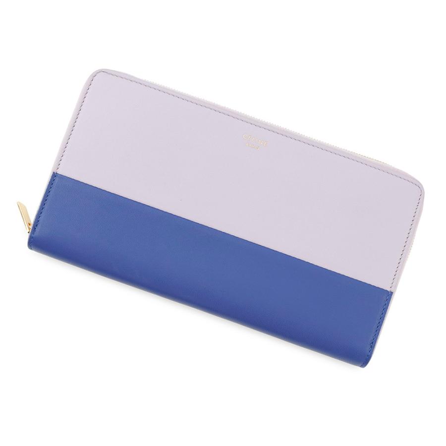 セリーヌ 長財布 バイカラー ラウンドジップ レザー 105013