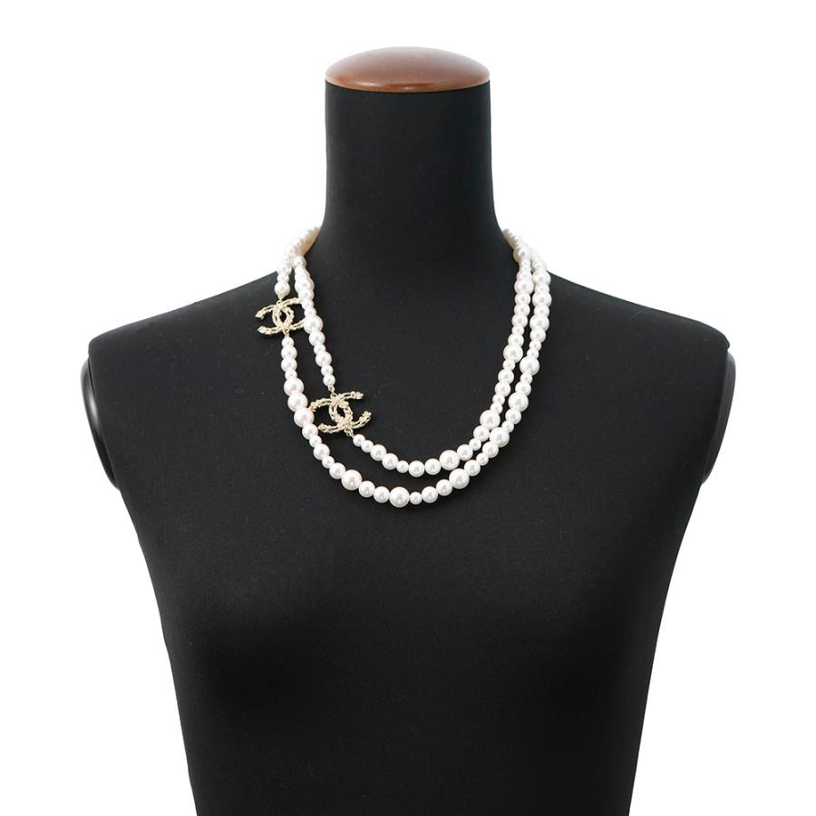 シャネル ロングネックレス ココマーク フェイクパール B21 K CHANEL