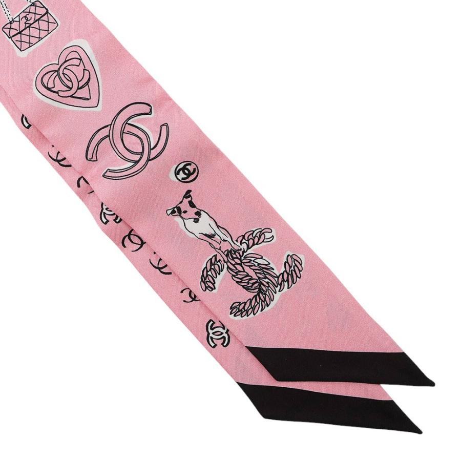 シャネル スカーフ ヘアバンド ココマーク 犬 AA8947 CHANEL シルク  