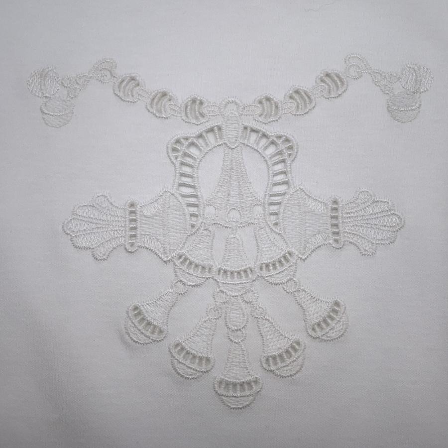 エルメス Tシャツ パルフロワ 刺繍入り マキシシャツ レディースサイズ36 HERMES トップス 白の画像