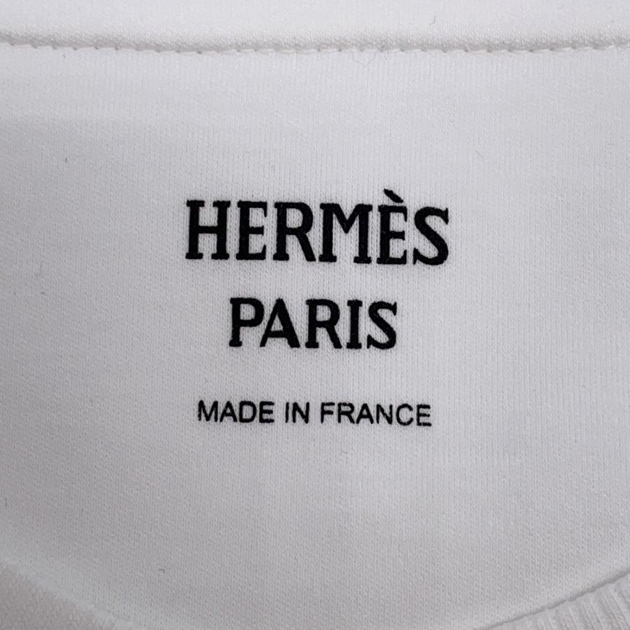 エルメス Tシャツ パルフロワ 刺繍入り マキシシャツ レディースサイズ36 HERMES トップス 白の画像