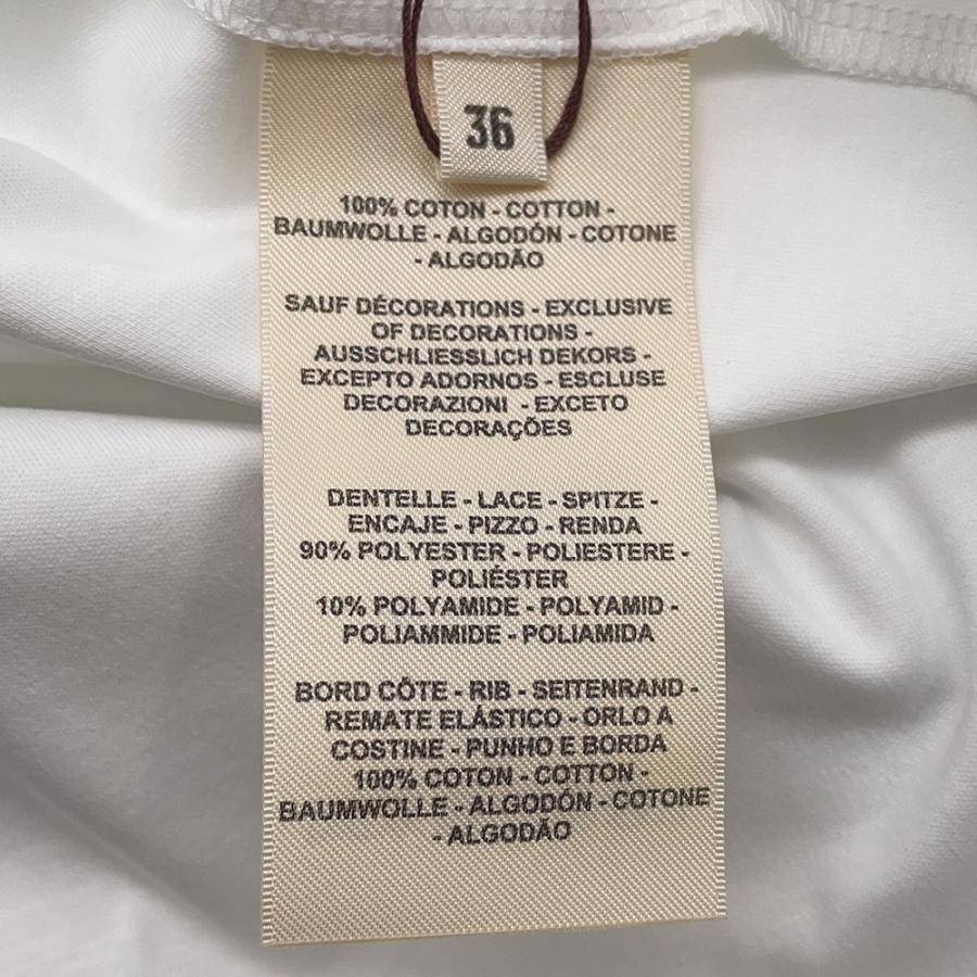 エルメス Tシャツ パルフロワ 刺繍入り マキシシャツ レディースサイズ36 HERMES トップス 白の画像