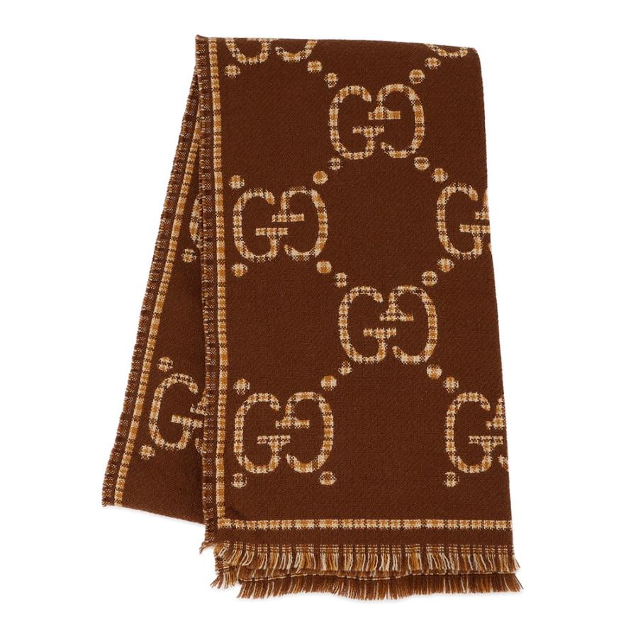 グッチ スカーフ GGウールジャカード チェック柄 ウール 660025 GUCCI ストール マフラー GG柄 【安心保証 ...