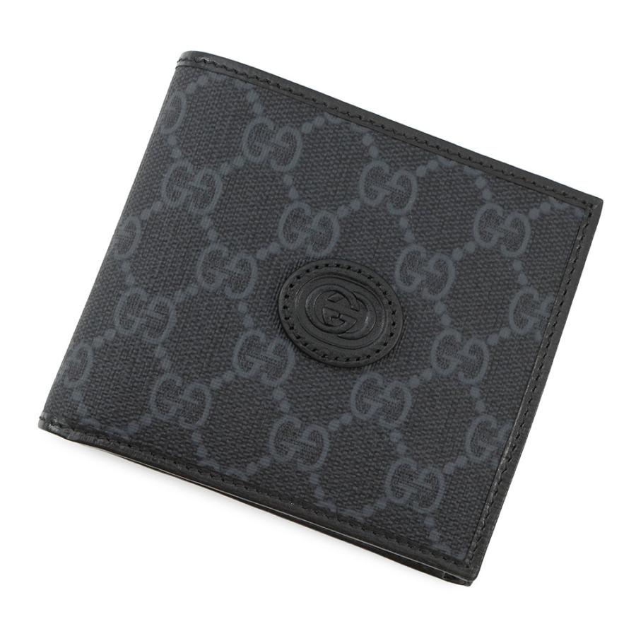 GUCCI ブラック GGパターン 二つ折り財布 グッチ 日本限定 ダブルG 二つ折り財布 ブラック レザー | GUCCI® JP