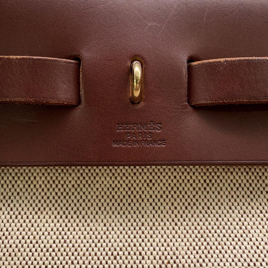 HERMES】エルメスエールバッグ2WAY ベージュブラウン