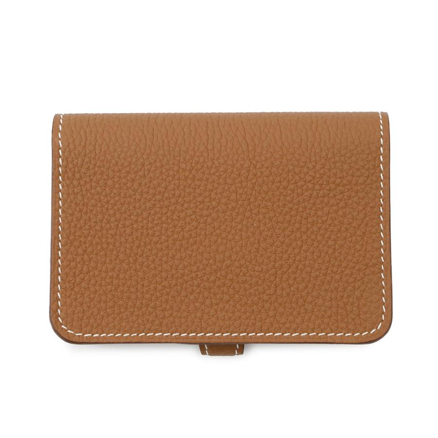 エルメス カードケース ドゴン ゴールド/シルバー金具 トゴ W刻印