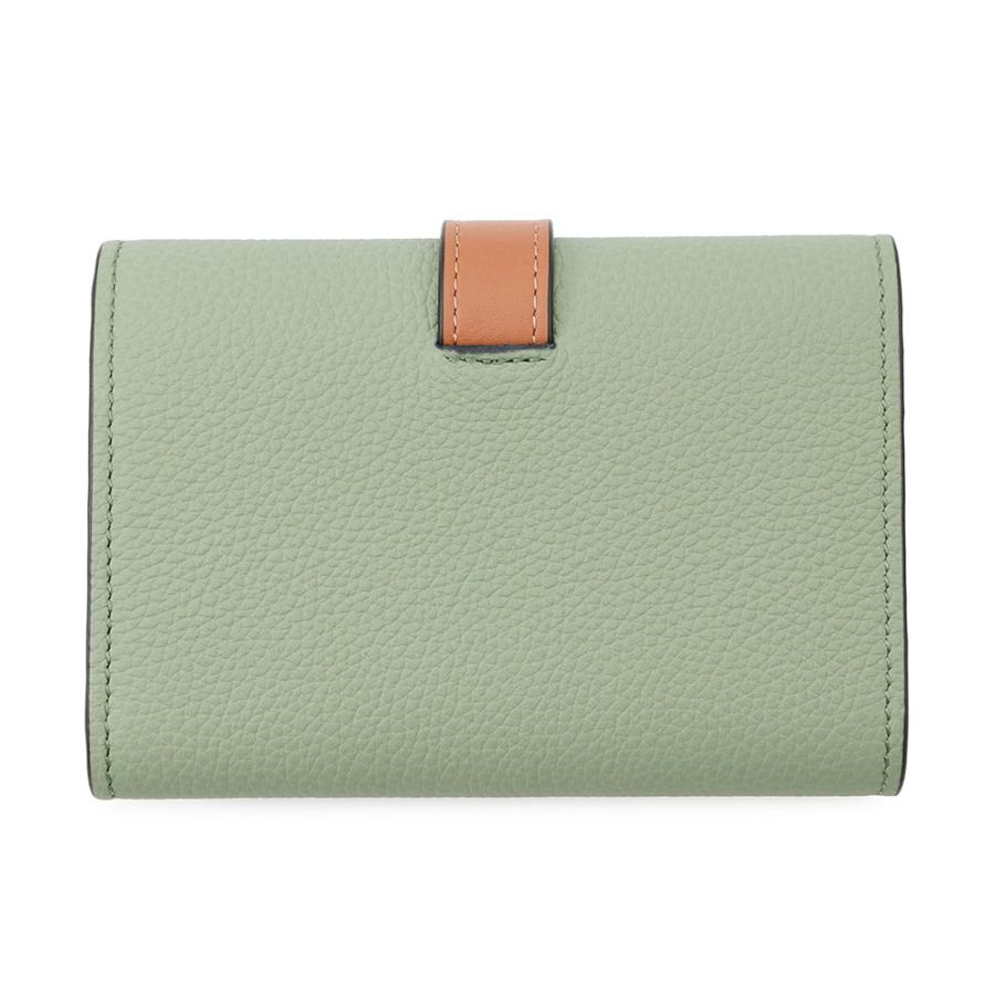 LOEWE ロエベ 財布 バーティカル スモール ウォレット C660S86 ホワイト系 グリーン系 レザー レディース 三つ折り財布 超美品【本物保証】 LOEWE - ロエベ LOEWE 財布 三つ折り ミニ財布 スモール バーティカル