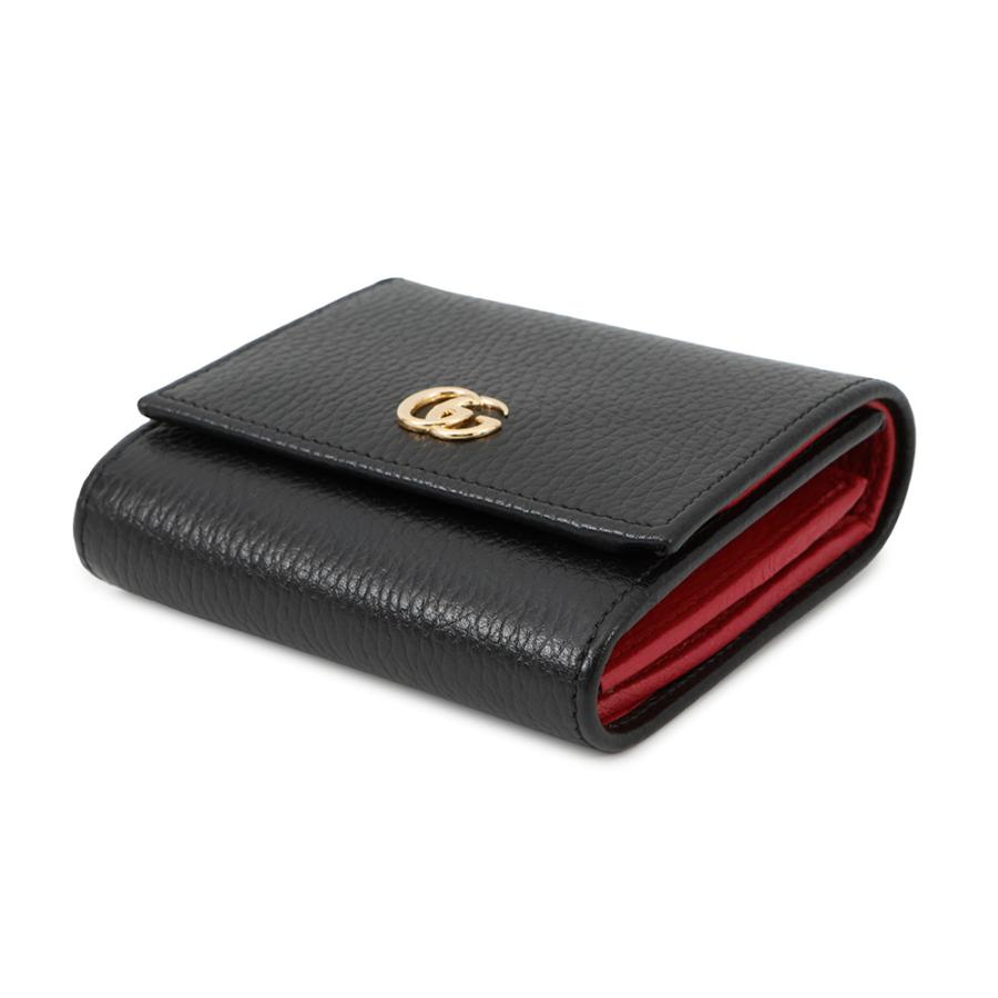 グッチ GUCCI ダブルG　ミディアムウォレット 598587 ブラック レザー レディース 三つ折り財布 グッチ二つ折り財布 ダブルG ミディアム ウォレット レザー 598587