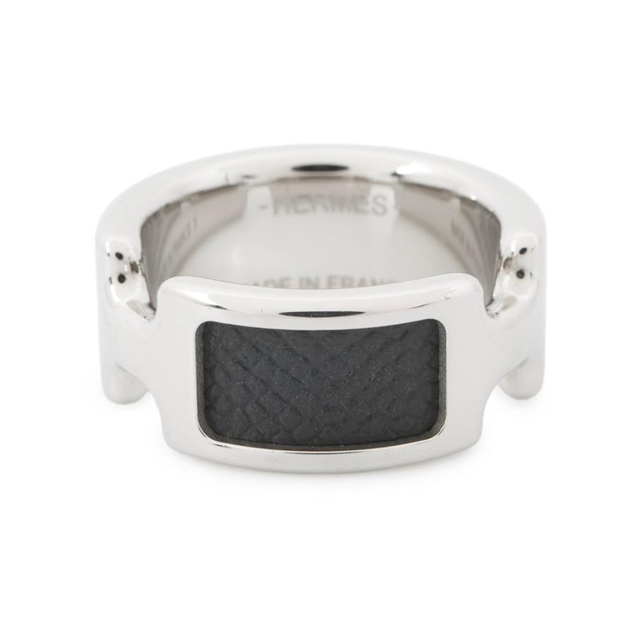 エルメス リング オランプPM ブラック/シルバー金具 エプソン サイズS