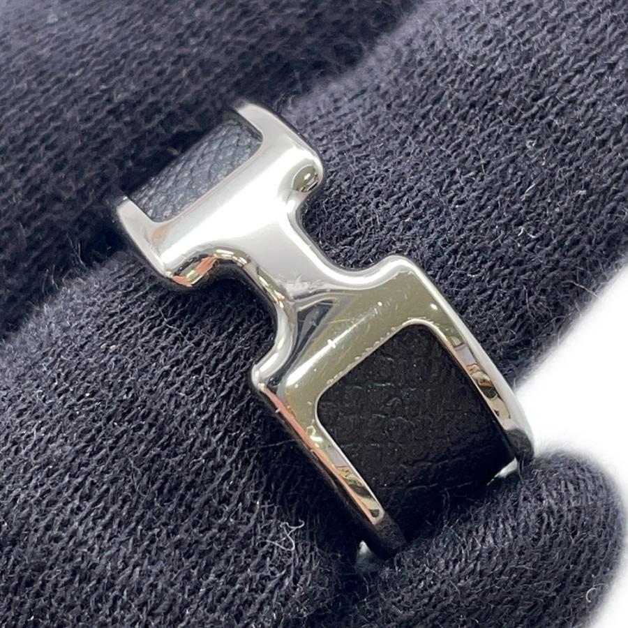 エルメス リング オランプPM ブラック/シルバー金具 エプソン サイズS