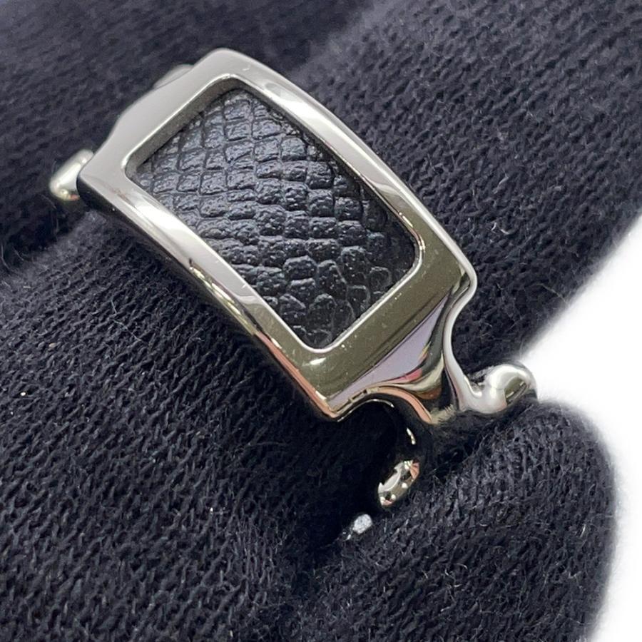 エルメス リング オランプPM ブラック/シルバー金具 エプソン サイズS