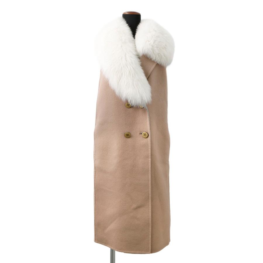 フェンディ コート ジレコート ウール フォックスファー レディース  