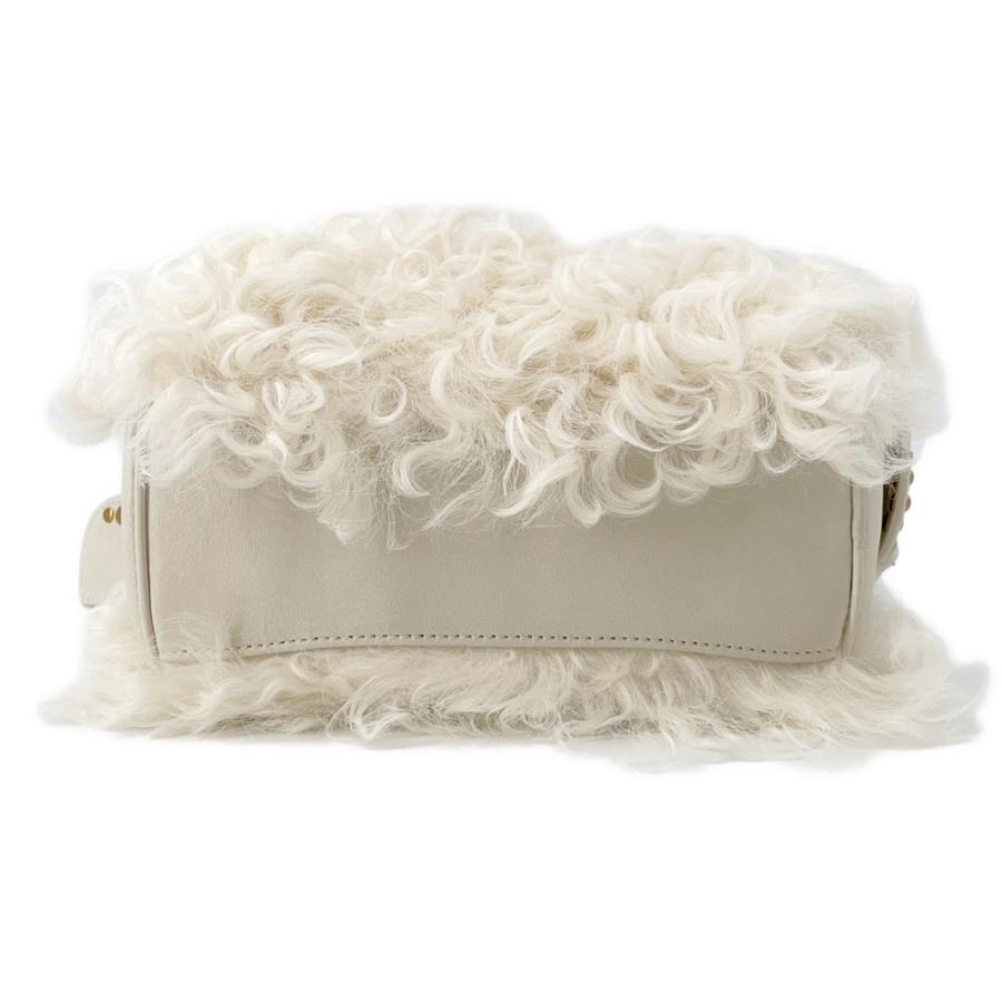 ミュウミュウ ハンドバッグ ジップド トップハンドル シープファー