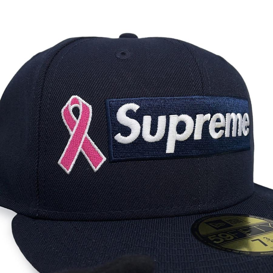 Supreme 59FIFTY キャップ ネイビー 7 3/4 ピンクリボン シュプリーム キャップ ニューエラ Supreme ピンクリボン運動 サイズ