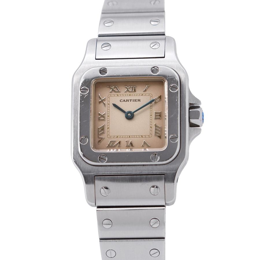 カルティエ サントス ガルベ SM W20017D6 Cartier 腕時計 クォーツ ウォッチ アイボリー文字盤 カルティエ サントス ガルベ SM W20017D6 Cartier 腕時計 クォーツ