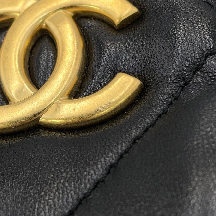 シャネル チェーンショルダーバッグ マトラッセ ココマーク ミニ ボウ バッグ シャイニーラムスキン AS5849 CHANEL 黒 2way シャネル チェーンショルダーバッグ マトラッセ ココマーク ミニ ボウ