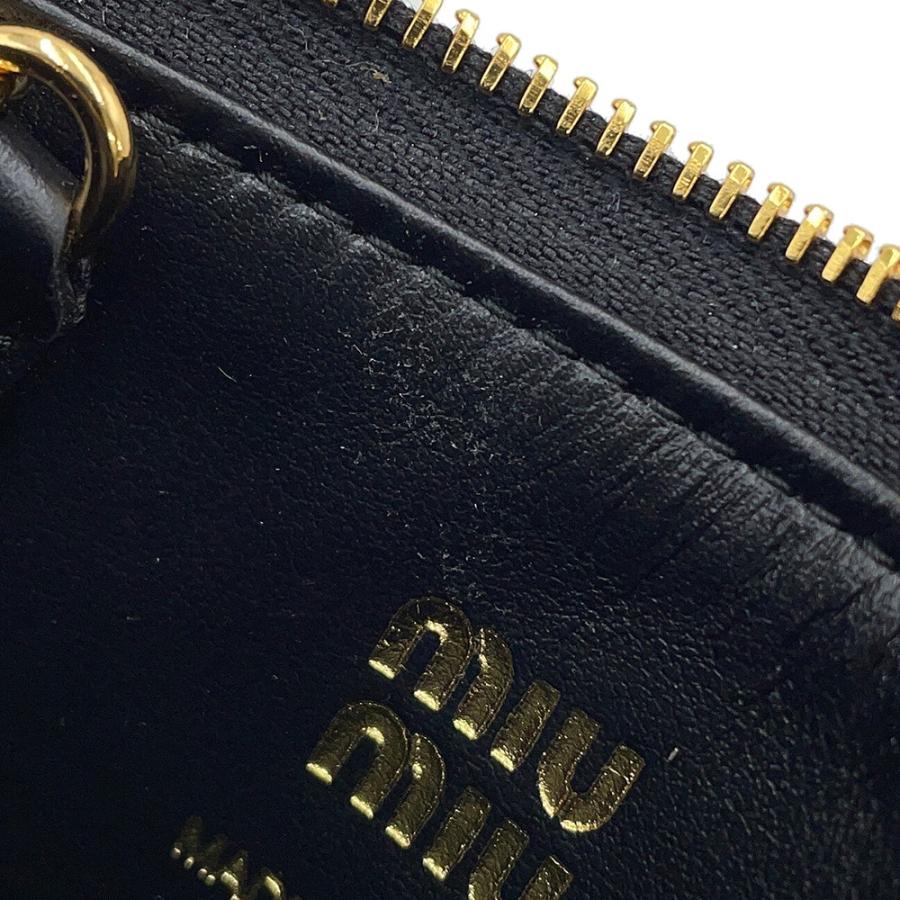 ミュウミュウ コインケース キーリング付き レザー 5TL508 Miu 黒